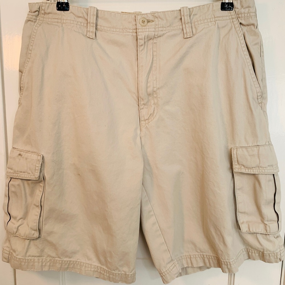 Quiksilver Edition Cargo Shorts Mens Tan Cotton Casual Utility / Size 34